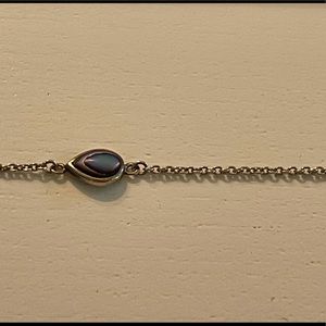Silver abalone bracelet 925 chain link thin dainty